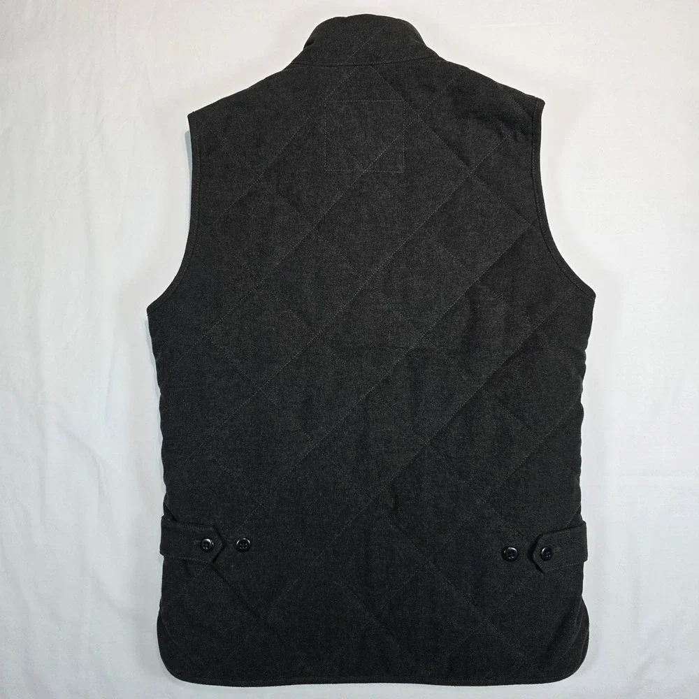 J.Crew Sussex Quilted Vest Mens XS Charcoal Grey PrimaLoft G8555 Full Zip - Picture 2 of 13